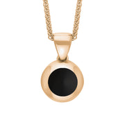 9ct Rose Gold Whitby Jet Star Disc Necklace