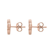 9ct Rose Gold White Mother of Pearl Eden Marquise Flower Stud Earrings