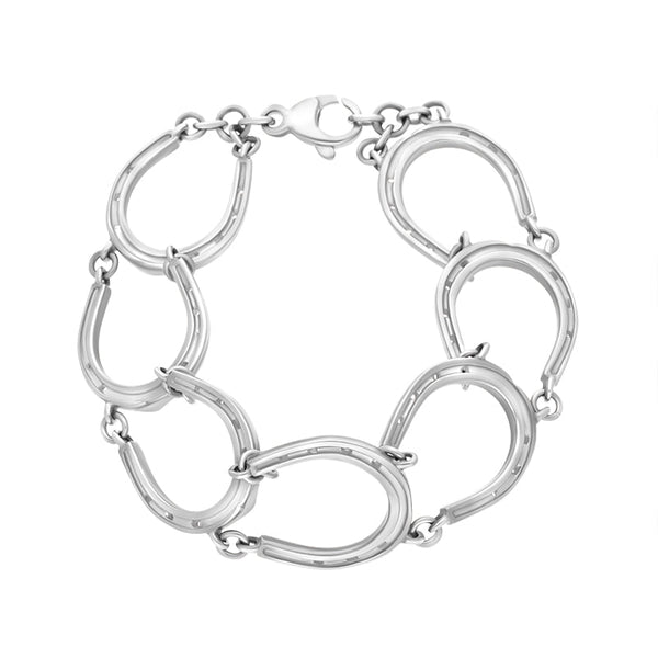 9ct White Gold Horseshoe Handmade Bracelet C081BR
