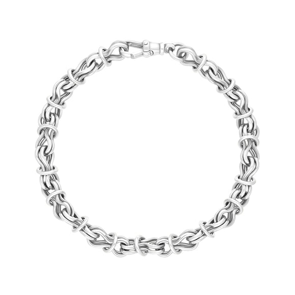 9ct White Gold Multi Link Handmade Bracelet C063BR