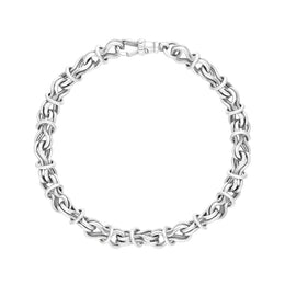 9ct White Gold Multi Link Handmade Bracelet C063BR