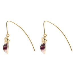 9ct Yellow Gold Blue John Bee Small Hook Earrings