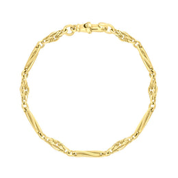 9ct Yellow Gold Twist Byzantine Handmade Bracelet C118BR