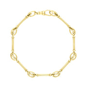 9ct Yellow Gold Handmade Baton Link Bracelet C015BR