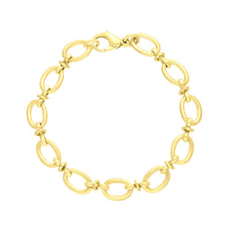 9ct Yellow Gold Oval Link Handmade Bracelet C058BR