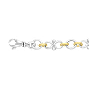 9ct Yellow Gold Sterling Silver Infinity Link Handmade Bracelet