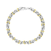 9ct Yellow Gold Sterling Silver Multi Link Handmade Bracelet C063BR