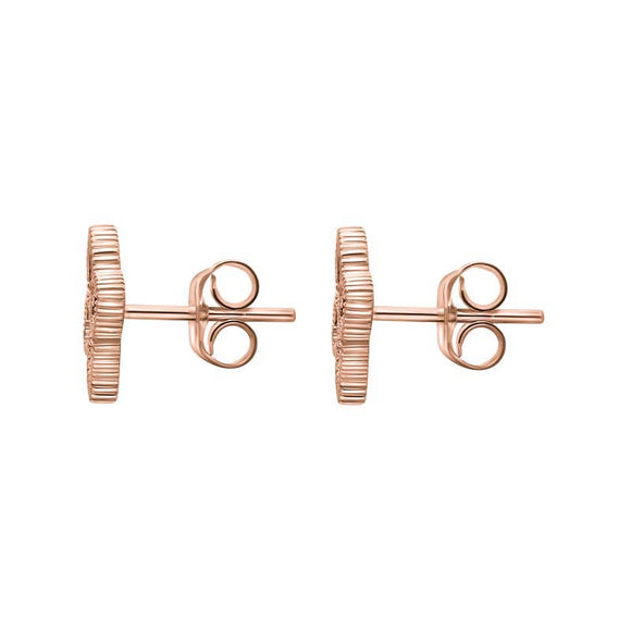 9ct Rose Gold Malachite Eden Marquise Flower Stud Earrings