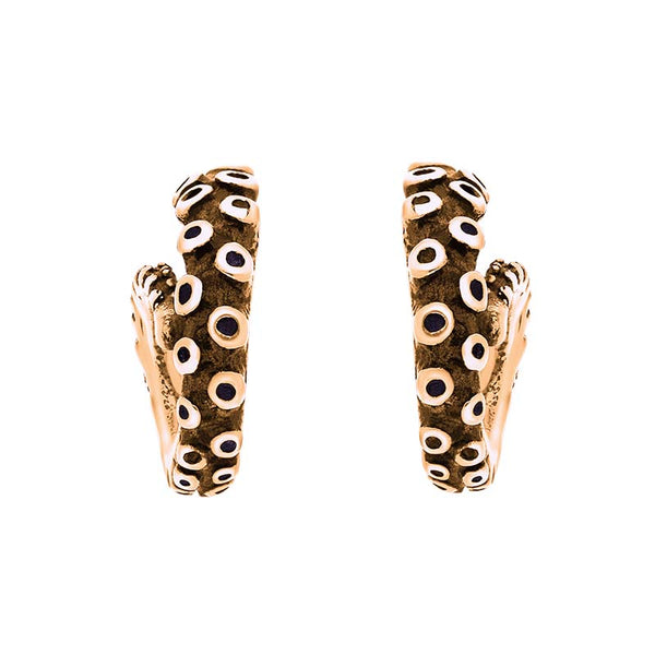 9ct Rose Gold Tentacle Curl Stud Earrings, E2461