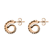 9ct Rose Gold Tentacle Curl Stud Earrings