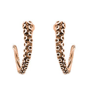 9ct Rose Gold Tentacle Hoop Earrings, E2460
