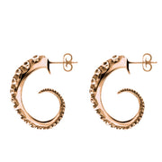 9ct Rose Gold Tentacle Hoop Earrings