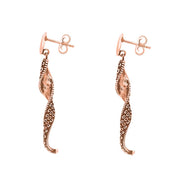 9ct Rose Gold Tentacle Twist Drop Earrings