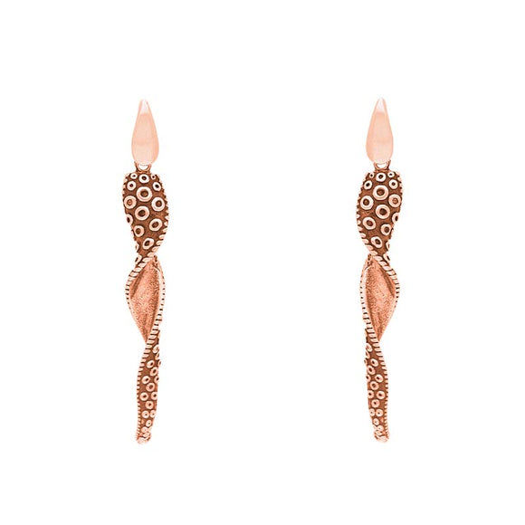 9ct Rose Gold Tentacle Twist Drop Earrings, E2463