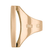 9ct Rose Gold Turquoise Hallmark Large Oblong Ring