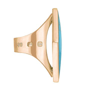 9ct Rose Gold Turquoise Hallmark Medium Rhombus Ring