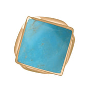 9ct Rose Gold Turquoise Hallmark Small Rhombus Ring. R606_FH.
