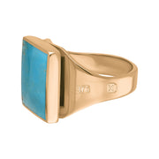 9ct Rose Gold Turquoise Hallmark Small Square Ring