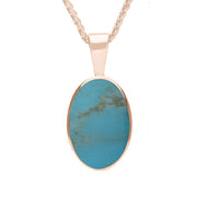 9ct Rose Gold Turquoise Oval Necklace. P019. 