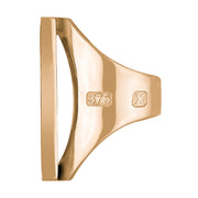 9ct Rose Gold Whitby Jet Hallmark Large Square Ring