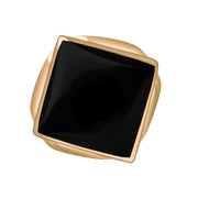9ct Rose Gold Whitby Jet Hallmark Small Rhombus Ring, R606_FH.