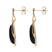 9ct Rose Gold Whitby Jet Open Marquise Drop Earrings, E2437_2