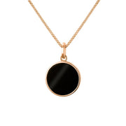 9ct Rose Gold Whitby Jet Zodiac Aries Round Necklace, P3600._2