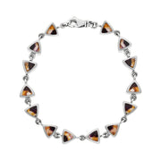 9ct White Gold Blue John Curved Triangle Bracelet B647