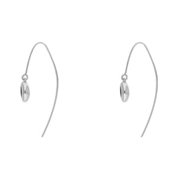 9ct White Gold Whitby Jet Star Disc Drop Earrings, E1371_3.