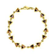 9ct Yellow Blue John Curved Triangle Bracelet B647