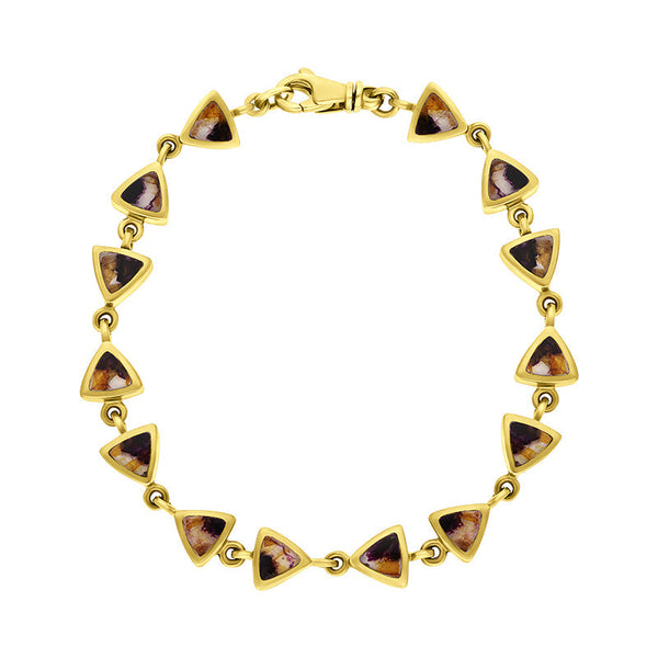 9ct Yellow Blue John Curved Triangle Bracelet B647