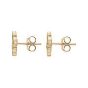 9ct Yellow Gold Malachite Eden Marquise Flower Stud Earrings