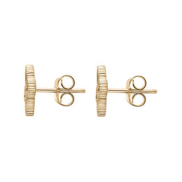 9ct Yellow Gold Malachite Eden Marquise Flower Stud Earrings