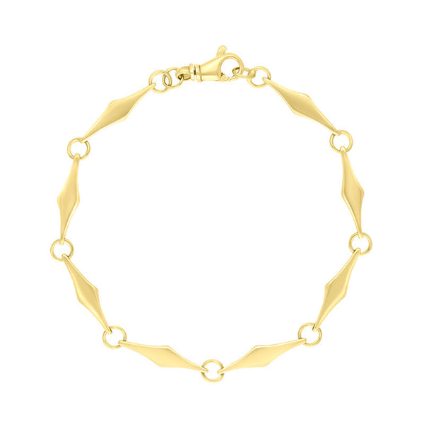 9ct Yellow Gold Rhombus Handmade Bracelet C031BR