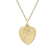 9ct Yellow Gold Large Heart Saint Christopher Necklace, CTC-269.