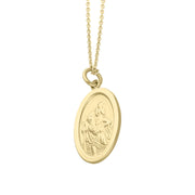 9ct Yellow Gold Large Oval Saint Christopher Necklace, CTC-268_2.