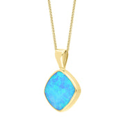 9ct Yellow Gold Opal Pendant Necklace