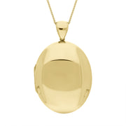 9ct Yellow Gold Oval Locket Pendant Necklace D P230.