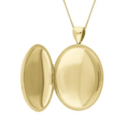 9ct Yellow Gold Oval Locket Pendant Necklace D