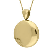 9ct Yellow Gold Round Locket Pendant Necklace D