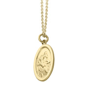 9ct Yellow Gold Small Oval Saint Christopher Necklace, CTC-267_2.