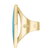 9ct Yellow Gold Turquoise Hallmark Medium Rhombus Ring