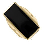 9ct Yellow Gold Whitby Jet Jubilee Hallmark Collection Large Oblong Ring, R064_JFH.
