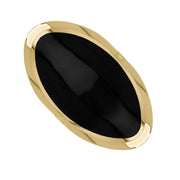 9ct Yellow Gold Whitby Jet Jubilee Hallmark Collection Large Oval Ring, R013_JFH.