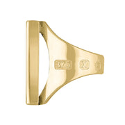 9ct Yellow Gold Whitby Jet Queen's Jubilee Hallmark Medium Oblong Ring D