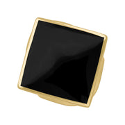 9ct Yellow Gold Whitby Jet Jubilee Hallmark Collection Medium Rhombus Ring, R607_JFH.