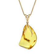 9ct Rose Gold Baltic Amber Split Bail Unique Necklace PUNQ0001941