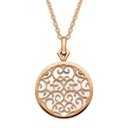 9ct Rose Gold Bauxite Flore Filigree Necklace P2339C