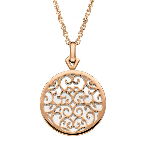 9ct Rose Gold Bauxite Flore Filigree Necklace P2339C