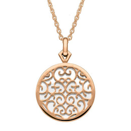 9ct Rose Gold Bauxite Flore Filigree Necklace P2339C